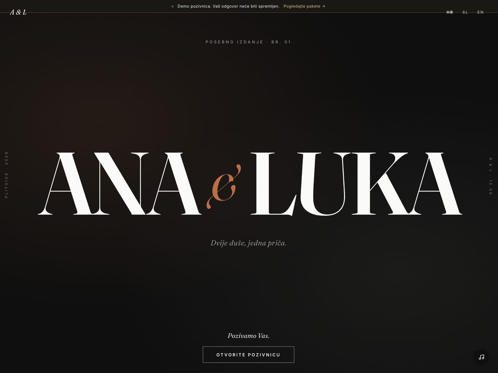Ana & Luka — pregled pozivnice