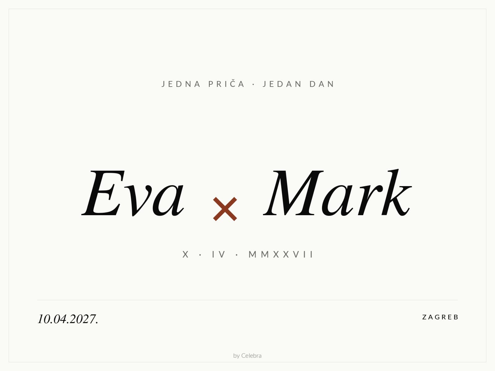 Eva & Mark, pregled pozivnice