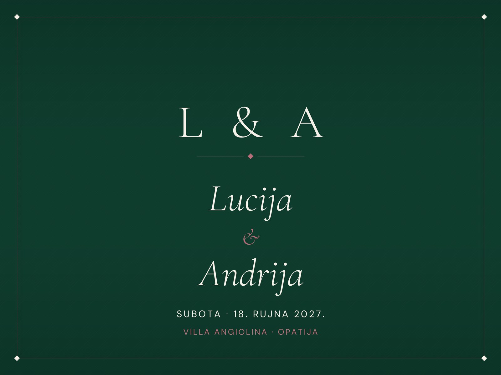 Lucija & Andrija, pozivnica na velikom ekranu